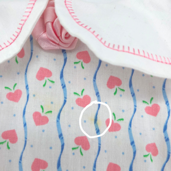 Vintage 4T Handmade Cottage Core Pinafore Dress Pockets Lace Rosette Petticoat - Picture 5 of 16